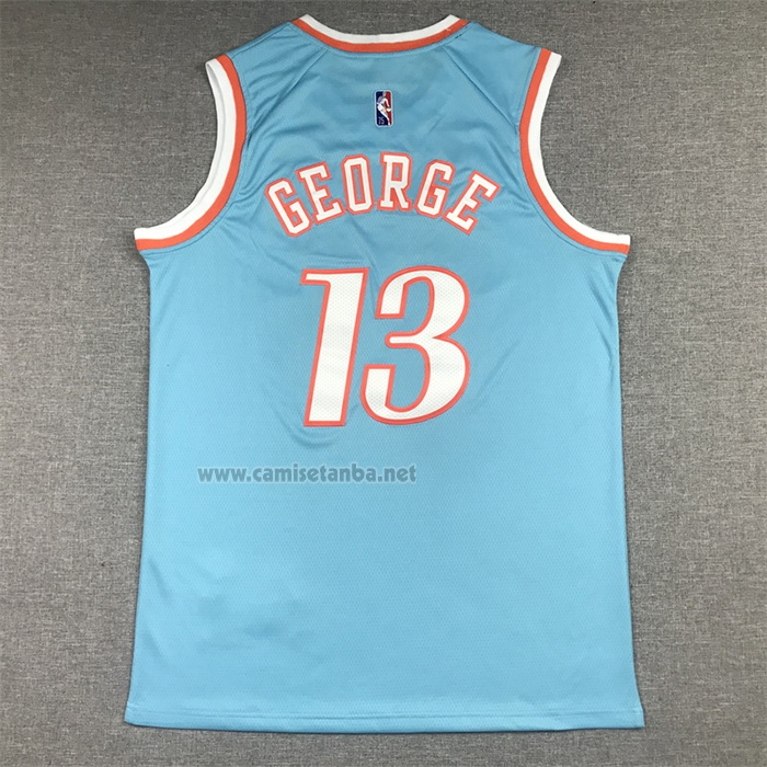 Camiseta Los Angeles Clippers Paul George #13 Ciudad 2021-22 Azul